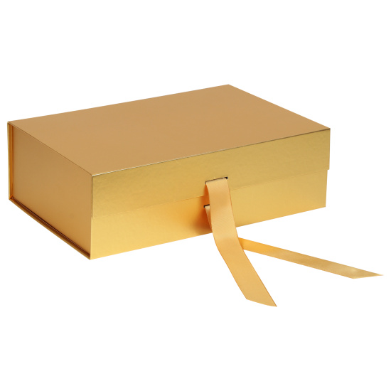 Коробка подарочная, Бантик, 20*28*9 см, золото, КОКОС, 253943