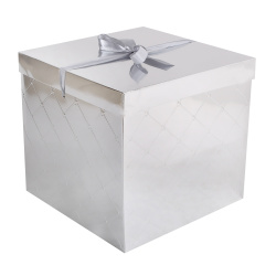 Коробка подарочная, Ромб, 30*30*30 см, серебро, КОКОС, 242506