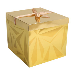 Коробка подарочная, Грани, 30*30*30 см, золото, КОКОС, 242512