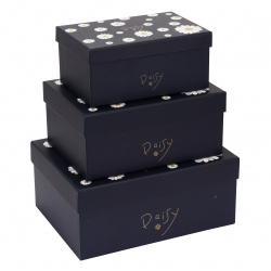 Набор подарочных коробок Daisy 3 шт, 22*29*13-14*21*10 см, синий КОКОС 212942