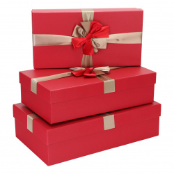 Набор подарочных коробок Classic 3 шт, 24,5*40,5*11,5-18*34,5*9 см, красный КОКОС 212951