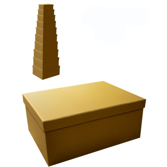 Набор подарочных коробок Gold 10шт, 36,5*28*16-18,5*12*7,5 КОКОС 209688