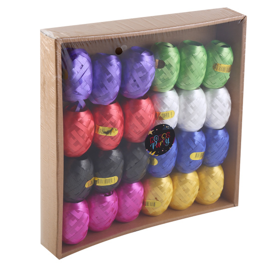 Лента декоративная, 24 шт, 5 мм, 10 м, матовая, цвет ассорти, ассорти 8 видов, КОКОС, 212895