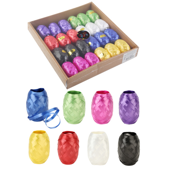 Лента декоративная, 24 шт, 5 мм, 10 м, матовая, цвет ассорти, ассорти 8 видов, КОКОС, 212895