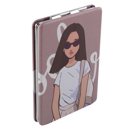 Зеркало, Cool girl, кожзам, 6*8,5 см, КОКОС, 251879