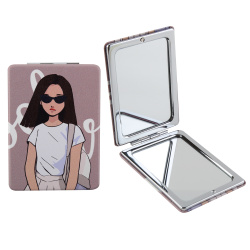 Зеркало, Cool girl, кожзам, 6*8,5 см, КОКОС, 251879