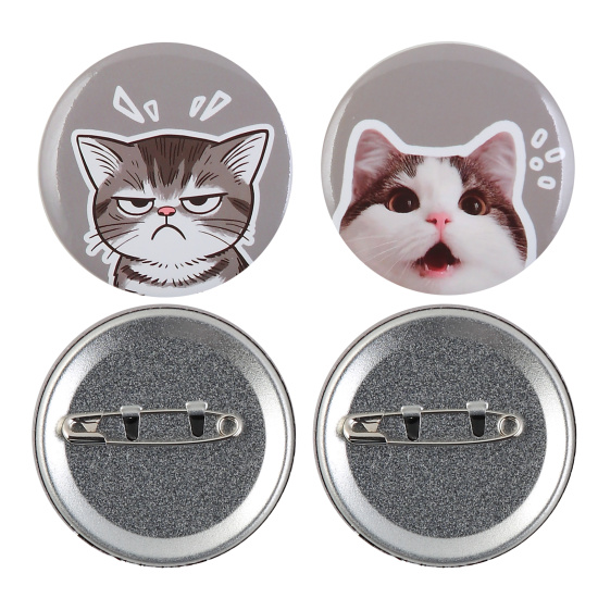 Значок, Cat club, пакет с замком zip-lock, набор 2 шт, металл, Ø 50мм, КОКОС, 262116