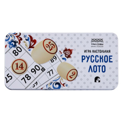 Игра настольная, Русское лото, дерево, пластик, картон, ТРИ СОВЫ, НИ_66976