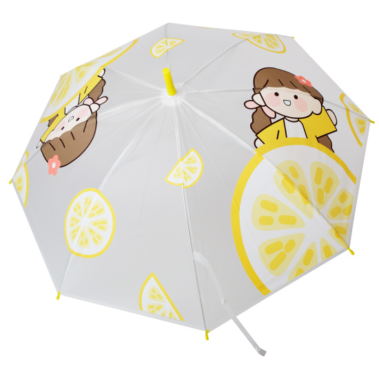 Зонт, механический, полиэстер, диаметр Ø 92 см, высота 75 см, трость, ассорти 4 вида, Фрукты, КОКОС, 250645