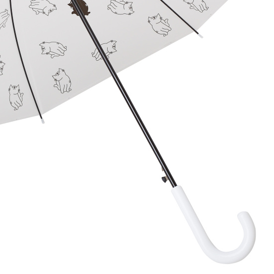 Зонт, механический, ПВХ, диаметр Ø 92 см, высота 75 см, трость, ассорти 2 вида, Кошки, КОКОС, 250654