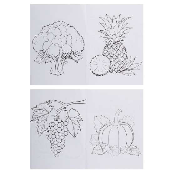 Раскраска, А5, 8 листов, КОКОС, Фрукты овощи ягоды, 253973