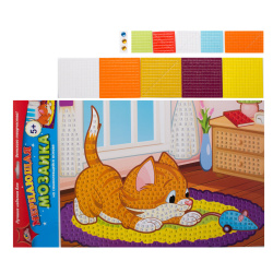 Мозаика ЕVA мерцающая А4 (25,5*35см) Котенок и мышка С1573-42