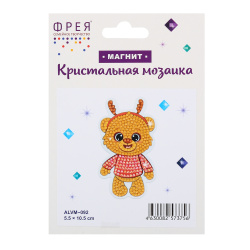 Мозаика алмазная, 5,5*10 см, выкладка полная, Магниты, Праздничный мишка, Фрея, ALVM-092