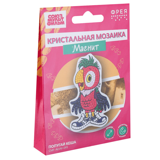 Мозаика алмазная, 6*10 см, Магниты, Попугай Кеша, Фрея, CMF-ALVM-095