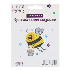 Мозаика алмазная, 7*9,5 см, Магниты, Шмель, Фрея, ALVM-052