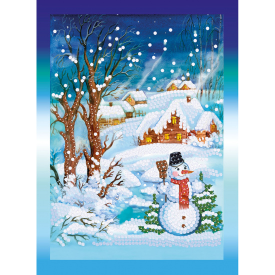 Мозаика алмазная 14*19,5 см, выкладка частичная, картон Снежный вечер Фрея ALVS-042