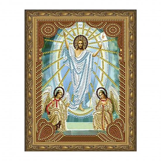 Мозаика алмазная 20*30см Molly Воскресение Христово частичная выкладка холст с нанесенной рамкой на подрамнике KM0712