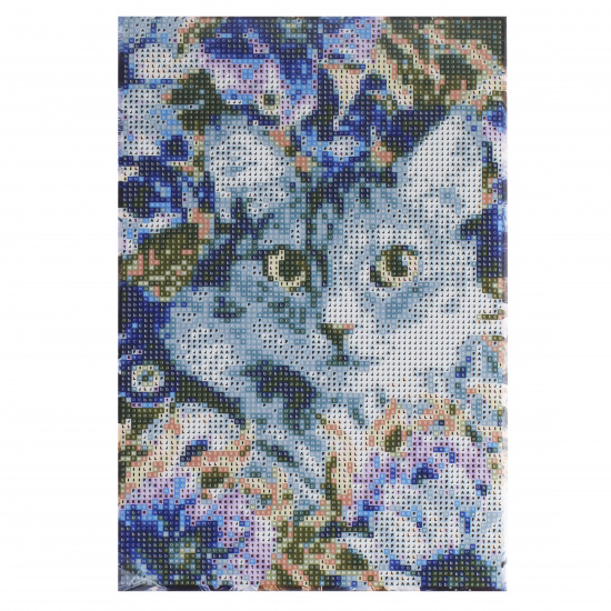 Мозаика алмазная 20*30 см, выкладка полная, холст Кошка в цветах КОКОС 214903