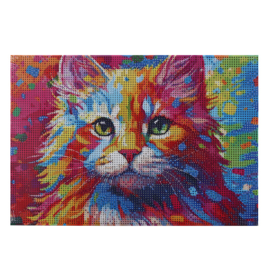 Мозаика алмазная, 22*32 см, выкладка полная, холст, Котик в красках, Рыжий кот, НД-0825