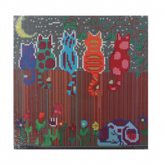 Мозаика алмазная 30*30 см, выкладка полная, холст Разноцветные коты Molly KM0997