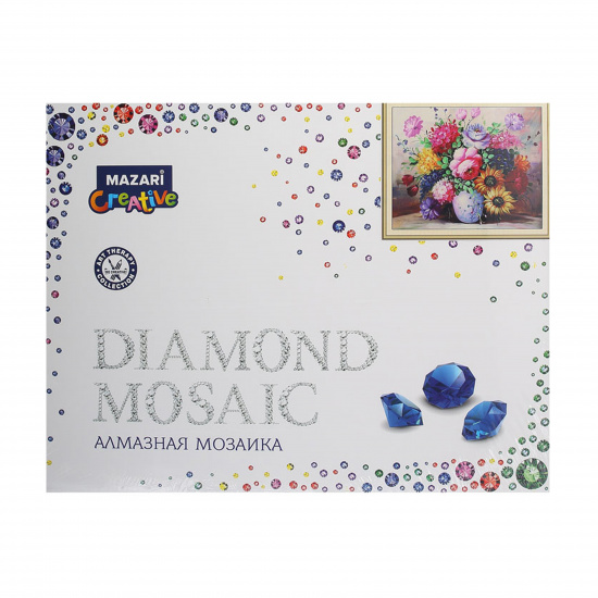 Мозаика алмазная 30*40 см, выкладка частичная, холст Роскошный букет Mazari M-10582*