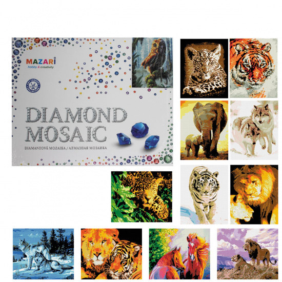 Мозаика Картина алмазная по номерам 40*50см полн выклад Сафари M-6418 с подрамн