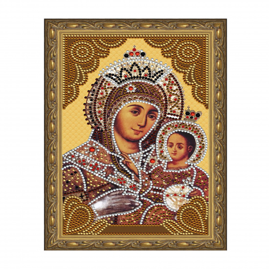 Мозаика алмазная 400*500мм, выкладка частичная, холст Икона Вифлеемская Божия Матерь Molly KM0718