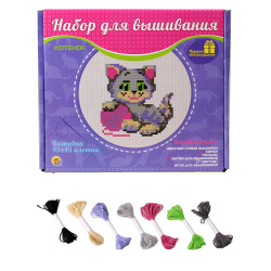 Вышивка мулине Котенок Рыжий кот НШ-7791