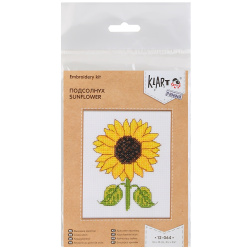 Вышивка мулине 10*12см Klart Подсолнух 12-064