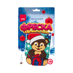 Фреска из песка, Весёлый медвежонок, 7 цветов, Lori, Пз/Ф-007