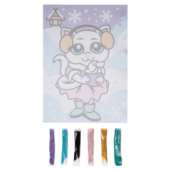 Фреска из песка малая Lori Белоснежная кошечка Пз/ф-040