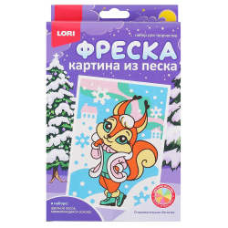 Фреска из песка, Очаровательная белочка, 7 цветов, Lori, Пз/ф-051
