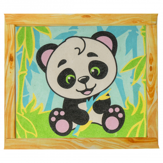Фреска из песка Мишка панда рамка, 7 цветов Lori Кп-062