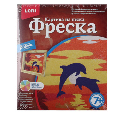 Фреска песком Дельфины на закате Кп-028
