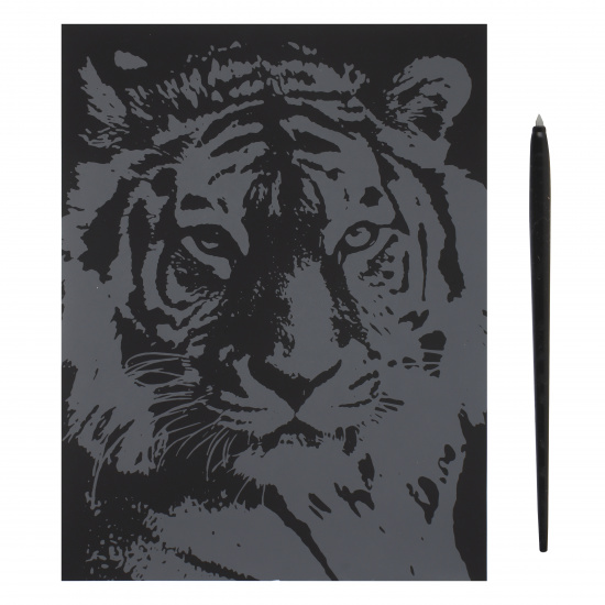 Гравюра скретчинг цветная, 30*40 см Мудрый тигр Lori Гр-762
