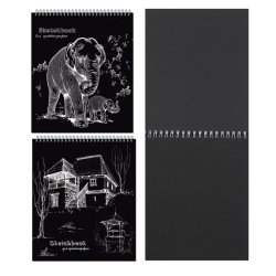 Гравюра-блокнот А5 8л чистая Sketchbook Для граттографии 2728