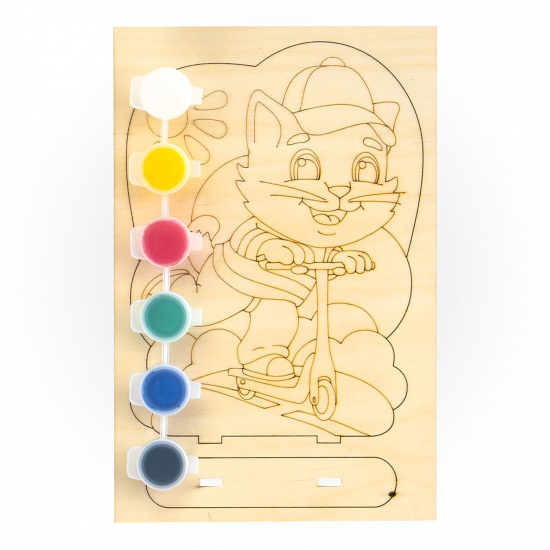 Набор для росписи Игрушка-сувенир Озорной котик дерево Lori Фнр-005