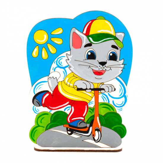 Набор для росписи Игрушка-сувенир Озорной котик дерево Lori Фнр-005