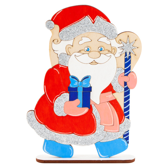 Набор для росписи Новогодний сувенир Дед Мороз дерево Lori Фнн-002