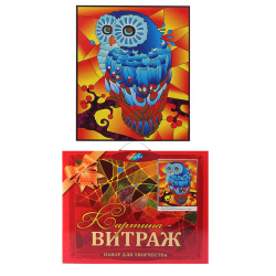Картина Витраж (43*53) Совушка в багетной раме HG006