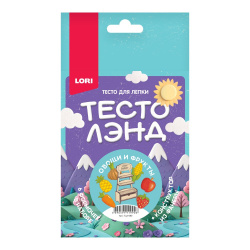 Тесто для лепки, 6 цветов, 24 гр, формочки + конструктор из фанеры, Овощи, фрукты, ТестоЛэнд, Lori, Тдл-080