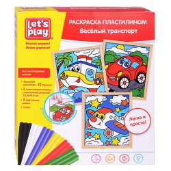 Картина из пластилина Lets Play 3 шт Веселый транспорт 36413