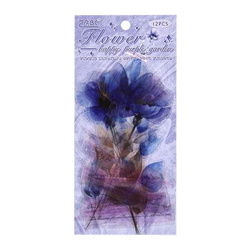 Наклейки 6 листов, 8,5*15 см, ПЭТ-пленка, европодвес, Flowers, ZABC, КОКОС, 253598