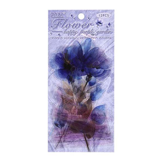 Наклейки 6 листов, 8,5*15 см, ПЭТ-пленка, европодвес, Flowers, ZABC, КОКОС, 253598