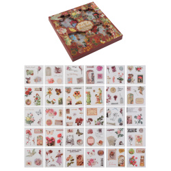 Наклейки 100 листов, 7*7 см, ПЭТ-пленка, Retro, ZABC, КОКОС, 253601