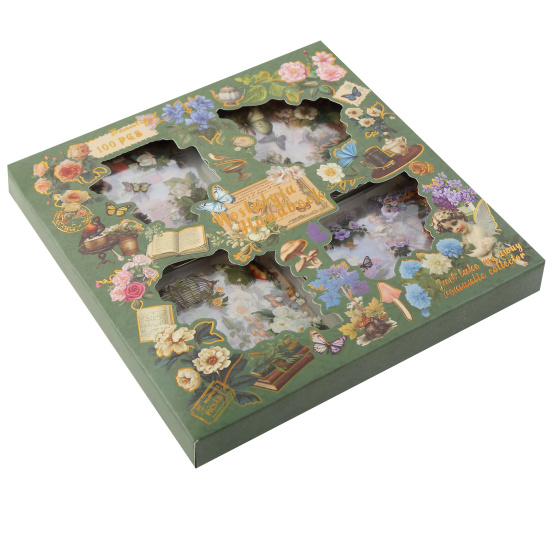 Наклейки 100 листов, 7*7 см, ПЭТ-пленка, Nostalgia, ZABC, КОКОС, 253602