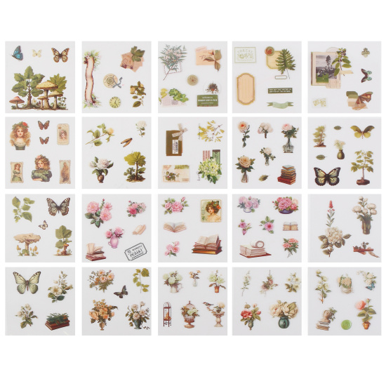 Наклейки 100 листов, 7*7 см, ПЭТ-пленка, Nostalgia, ZABC, КОКОС, 253602