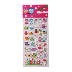 Наклейки ПВХ Объемные 9*21см Wise Owl 200830/А-673 КОКОС