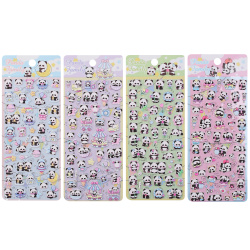 Наклейки объемные, 9,5*19,5 см, EVA, европодвес, ассорти 4 вида, Panda, КОКОС, 253590