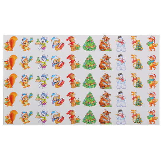 Наклейки Поощрительные, 50 шт, 9*16 см, бумага, Новогодние, ТЦ СФЕРА, НМ-14073